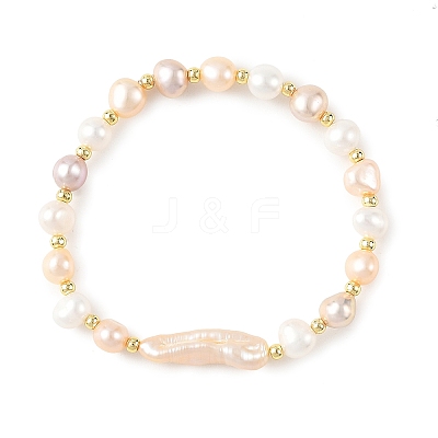 Natural Cultured Freshwater Pearl Beads Stretch Bracelets for Women BJEW-JB14192-1