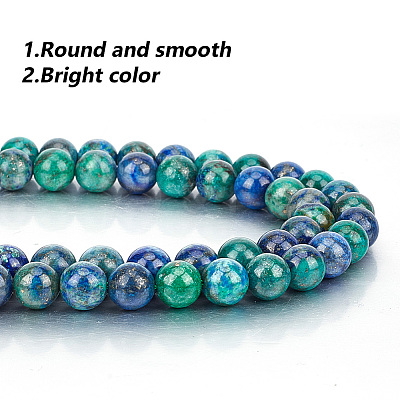 2 Strands Natural Chrysocolla and Lapis Lazuli Beads Strands G-GO0001-38A-1