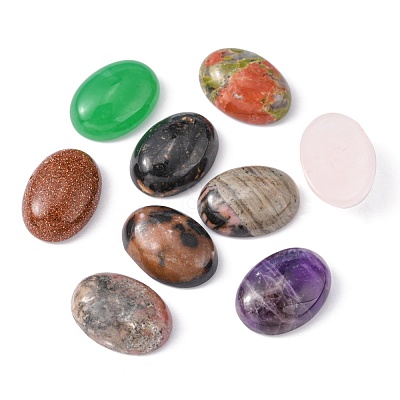 Natural & Synthetic Mixed Gemstone Cabochons G-J069-13x18mm-M01-1