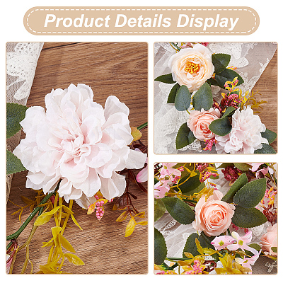 Silk Cloth Artificial Rose Vine AJEW-WH0348-64A-1