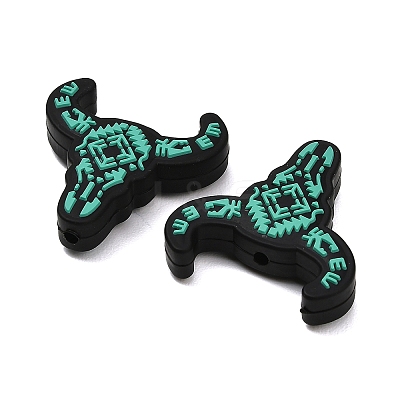 West Cowboy Theme Food Grade Eco-Friendly Silicone Beads SIL-T058-04D-1