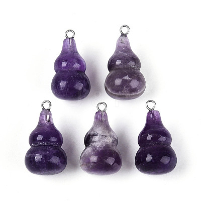 Natural Amethyst Pendants G-T144-73F-1