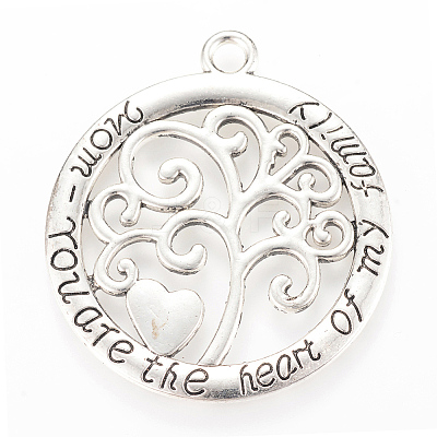 Tibetan Style Alloy Pendants TIBEP-Q064-08AS-RS-1