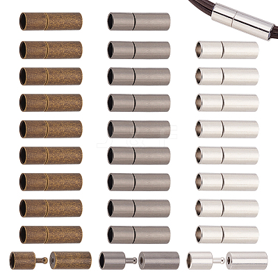 30Pcs 3 Colors Brass Bayonet Clasps KK-OC0001-60B-1