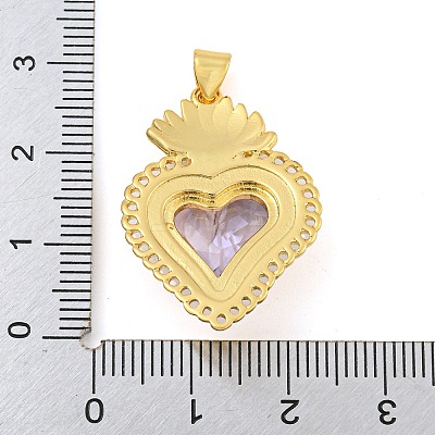 Rack Plating Brass Pendants ZIRC-L100-163G-04-1