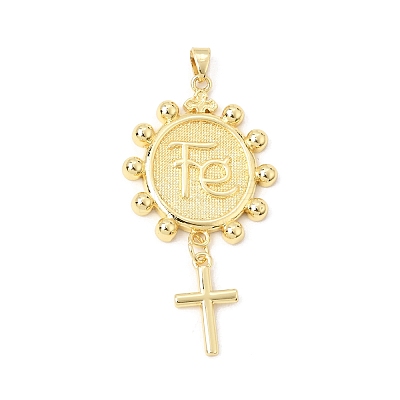 Brass Big Pendants KK-CBA459D-02G-01-1
