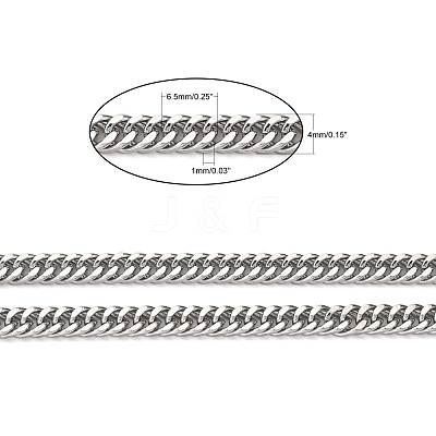 Tarnish Resistant Men's Jewelry Making 304 Stainless Steel Double Link Curb Chains CHS-A003C-1.0mm-1