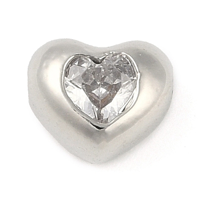 Brass Micro Pave Cubic Zirconia Beads KK-L219-21P-01-1