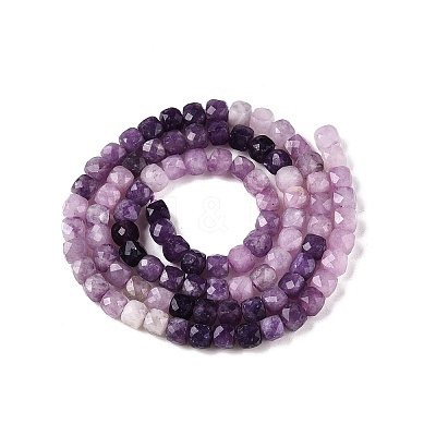 Gradient Color Natural Lepidolite Beads Strands G-N342-138B-1