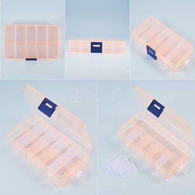 Rectangle Plastic Bead Storage Containers CON-PH0001-14-WH-1