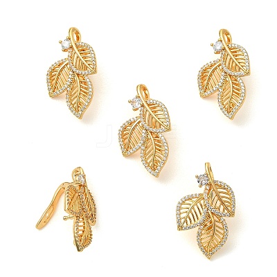 SHEGRACE Brass Micro Pave Clear Cubic Zirconi Twister Clasps XGRQ6B583-885G-1