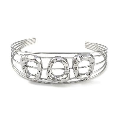 Non-Tarnish 304 Stainless Steel Hollow Open Cuff Bangles BJEW-Q348-03P-06-1