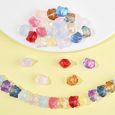 120Pcs 11 Colors Transparent Spray Paint Glass Beads GLAA-FS0002-12A-1