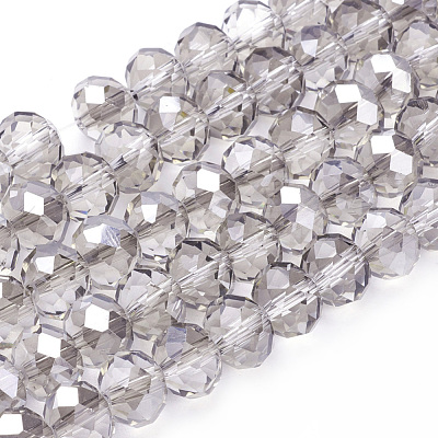 Electroplate Glass Beads Strands GR10MMY-01S-1
