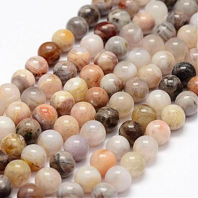 Natural Bamboo Leaf Agate Beads Strands G-F364-02-8mm-1