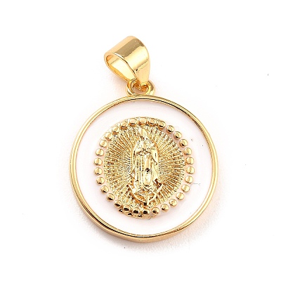 Brass Enamel Pendants KK-P209-02G-07-RS-1