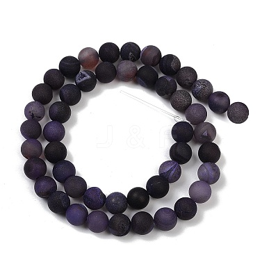 Natural Druzy Agate Beads Strands G-NH0024-A05-8mm-1
