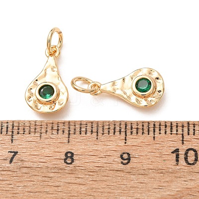 Brass Micro Pave Cubic Zirconia Charms CU-K002-42G-B-1