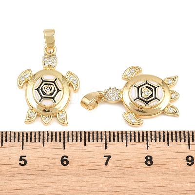 Brass Clear Cubic Zirconia Enamel Pendants KK-E800-06B-G-1