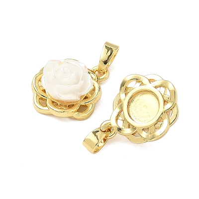 Brass Resin Pendants KK-B139-16G-02-1