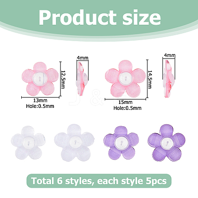 30Pcs 6 Styles Acrylic Ear Nuts FIND-HS0002-41-1