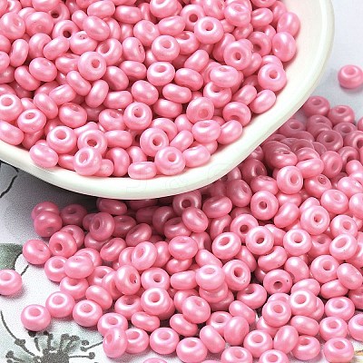 Baking Paint Luster Glass Seed Beads SEED-B001-04A-01-1
