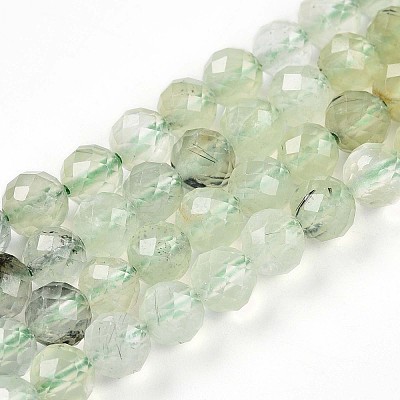 Natural Prehnite Beads Strands G-S345-6mm-28-1