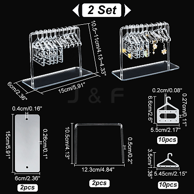 2 Sets Acrylic Earring Display Hanger Rack EDIS-PH0001-42A-1