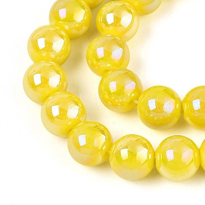 Electroplate Opaque Glass Beads Strands GLAA-T032-P10mm-AB16-1