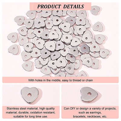 120Pcs 304 Stainless Steel Beads STAS-DC0011-40-1
