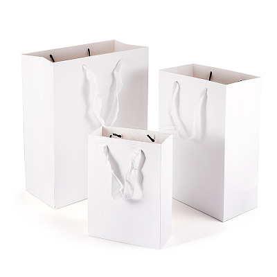 15Pcs 3 Sizes Rectangle Paper Gift Storage Tote Bags with Handle ABAG-TA0001-73A-1