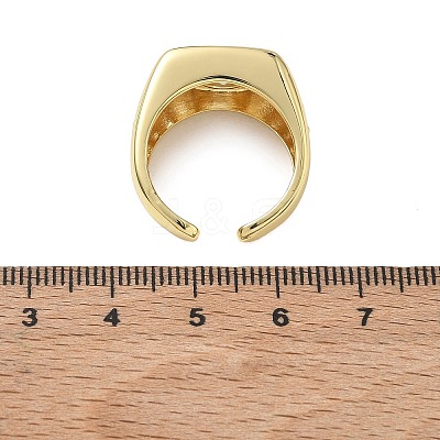 Brass Micro Pave Cubic Zirconia Cuff Open Rings for Women RJEW-L343-06G-1