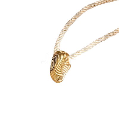Ocean 304 Stainless Steel Pendant Twisted Acrylic Fiber Cord Necklaces for Women WG0C7DD-03-1