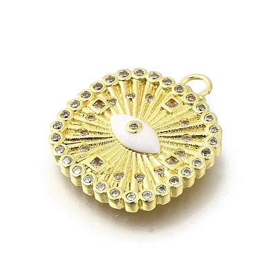 Brass Micro Pave Cubic Zirconia Pendants KK-U072-40B-G-1