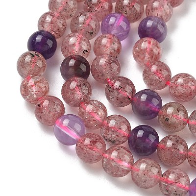 Natural Auralite Beads Strands G-Z139-A01-6mm-1