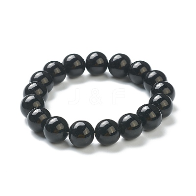 Round Glass Beads Stretch Bracelets for Teen Girl Women BJEW-A117-E-21-1