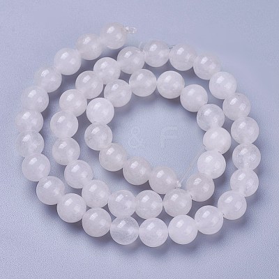 Natural White Jade Round Beads Strands G-N0120-03-8mm-1