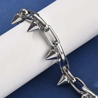304 Stainless Steel Oval Link Chain Bracelets BJEW-A033-01P-1