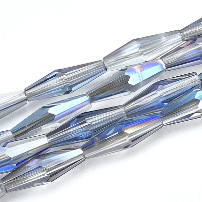 Electroplated Glass Beads Strands EGLA-S174-06F-1