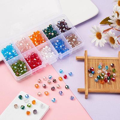 400Pcs 10 Colors Electroplate Glass Beads Strands EGLA-YW0001-15-1