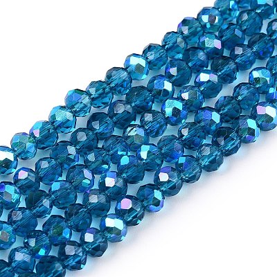 Electroplate Glass Beads Strands X-EGLA-A044-T4mm-L27-1