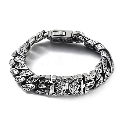 304 Stainless Steel Classic Retro Cuban Link Chains Bracelets for Men & Women BJEW-D031-15AS-1