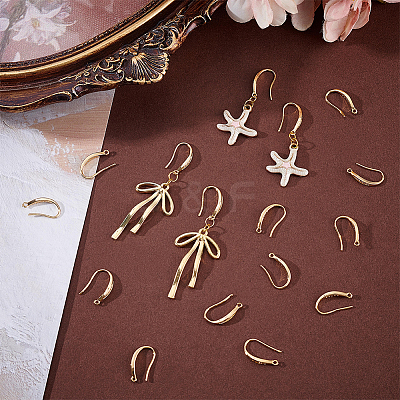 20Pcs Brass Micro Pave Clear Cubic Zirconia Earring Hooks KK-BBC0023-51-1