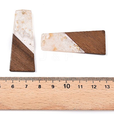 Opaque Resin & Walnut Wood Pendants RESI-T058-04M-1