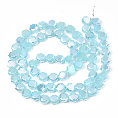 Electroplate Glass Beads Strands EGLA-N002-27-E04-1