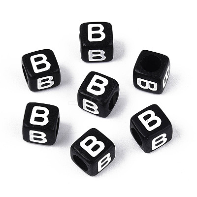 Initial Acrylic Horizontal Hole Beads OACR-ZX006-35B-1