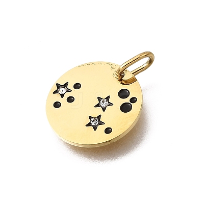Twelve Constellations 304 Stainless Steel Enamel Pendants STAS-A148-01G-07-1