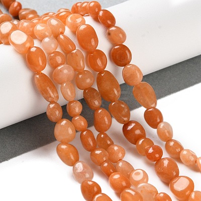 Natural Red Aventurine Beads Strands G-P497-01C-59-1