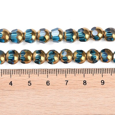 Electroplate Glass Beads Strands EGLA-Q128-04A-FP04-1