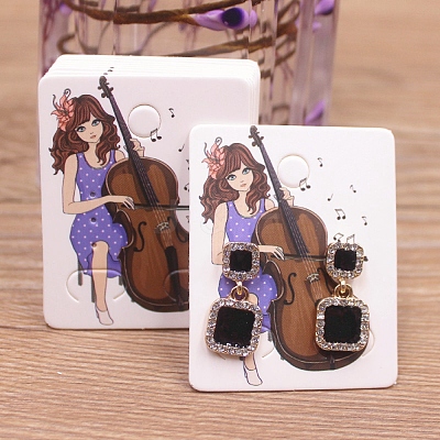 Rectangle Paper Earring Display Card with Hanging Hole CDIS-C004-01A-1